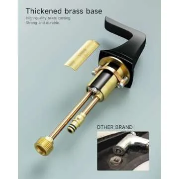 Bathroom Sink Faucet, Black Bathroom Faucets, Widespread Bathroom Faucet for Sink 3 Hole - 2-Handles Faucet with Pop Up Drain Assembly and 2 Water Supply Lines Faucets for RV Bath Vanity