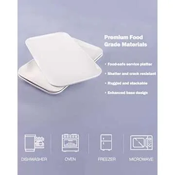 DELLING Large Serving Platter, 16 Inch Large Serving Tray Set, White Porcelain Platters for Serving Food, Large Serving Trays for Party, Entertaining, Fruit, Appetizer, Oven Safe Platter Set of 3