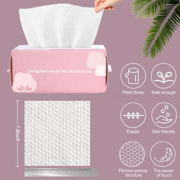 Cayxenful Disposable Face Towel Face Cloths for Washing Soft Cotton Dry Wipes Facial Cloths Towelett...