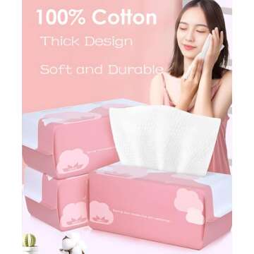 Cayxenful Disposable Face Towel Face Cloths for Washing Soft Cotton Dry Wipes Facial Cloths Towelettes for Washing and Drying, 100 Count Facial Tissue for Cleansing, Skincare and Makeup Remover