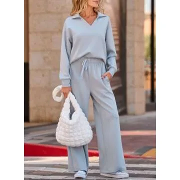 Stylish EVALESS Two Piece Sets for Women in Beau Blue