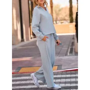 Stylish EVALESS Two Piece Sets for Women in Beau Blue