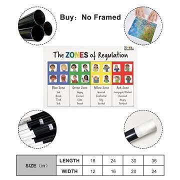 Emotional Management Zones Of Regulation Educational Poster 4 Canvas Poster Bedroom Decor Sports Landscape Office Room Decor Gift Unframe-style 12x18inch(30x45cm)