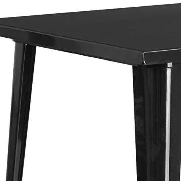 Stylish Black Metal Bar Height Table for Indoor-Outdoor Use