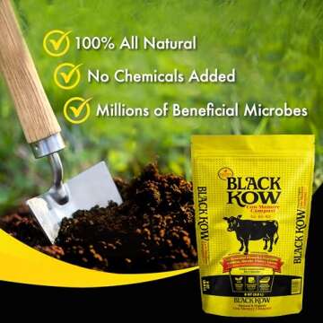 Black Kow Nitrogen Phosphate Composted Cow Manure Fertilizer for Soil, Flowers, Potted Plants, Raised Beds, and Compost Tea, 4 Pounds
