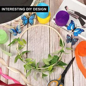 14 Pieces 7 Sizes Wooden Bamboo Floral Hoop Set Macrame Craft Hoop Rings Wreath Round Wooden Hoops for DIY Wreath Decor Dream Catcher and Crafts Making (4/6/ 7/8/ 9/10/ 12 Inch)