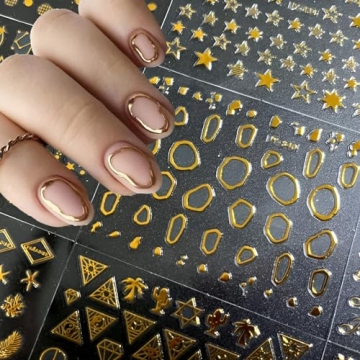 Gold Nail Art Stickers for Stunning DIY Designs