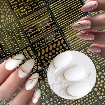 Gold Nail Art Stickers for Stunning DIY Designs