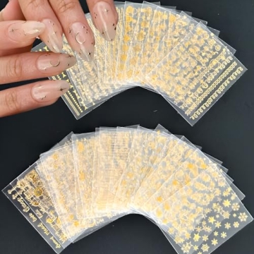 Gold Nail Art Stickers for Stunning DIY Designs