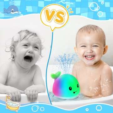 Gigilli Baby Bath Toys, Light Up Bath Toys for Kids 1-3 Babies 6-12 12-18 Months, Whale Sprinkler Sp...