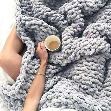 Chunky Knit Chenille Blanket - Cozy Home Decor