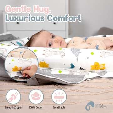 Joyful Journeys Baby Lounger - 2 in 1 Infant Lounger Baby Nest/Diaper Organizer - 100% Cotton Lounge...