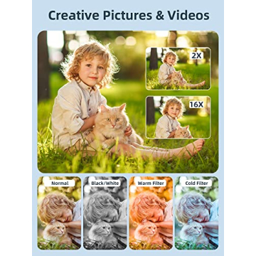 Kids Digital Camera with 44MP and 32GB SD Card