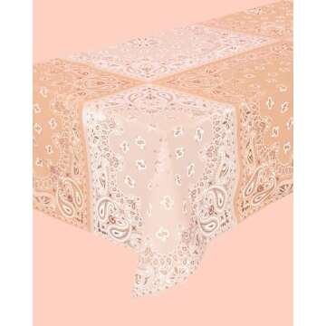 xo, Fetti Decorations Western Bandana Washable Tablecloth - 9ft. | Cowboy Birthday Party, Wild West Cowgirl Decor, Rodeo Baby Shower Supplies, Wild One Yeehaw Bday, Cactus Howdy Tableware