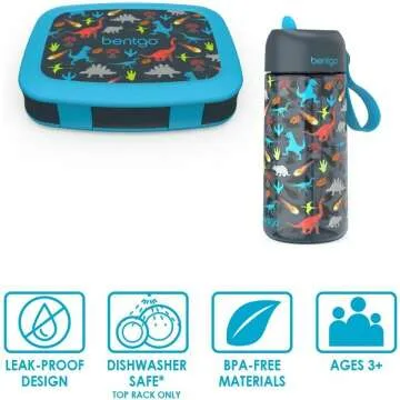 Bentgo Kids Dinosaur Lunch Box & Water Bottle Set