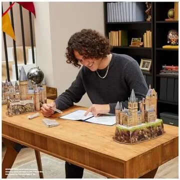4D Build, Harry Potter Hogwarts Castle 3D Puzzle Model Kit 209 Pcs | Harry Potter Gifts Desk Decor | Building Toys | 3D Puzzles for Adults & Teens 12+