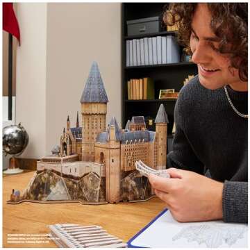 4D Build, Harry Potter Hogwarts Castle 3D Puzzle Model Kit 209 Pcs | Harry Potter Gifts Desk Decor | Building Toys | 3D Puzzles for Adults & Teens 12+