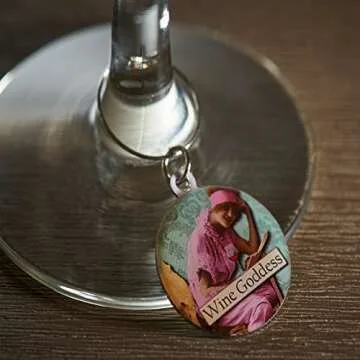 Savvy Designs Funny Vintage Women Wine Glass Charms - Set of 6 Wine Tags. Always Know which Glass is Yours with These Wine Markers!