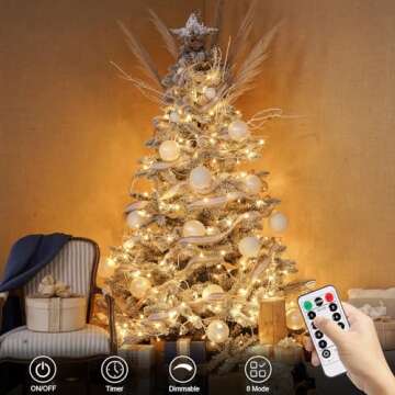 echosari String Lights Battery Powered, 33Ft 100 LED Fairy Lights Warm White Outdoor Fairy String Li...