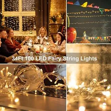 echosari 33Ft String Lights - 100 LED Fairy Lights with Remote