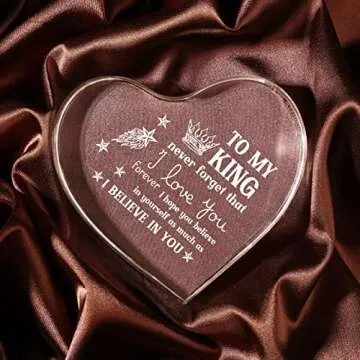 Milcier Gifts for Boyfriend, Valentines Day Gifts for Him - Men's Heart Shaped Acrylic Block - Boyfr...