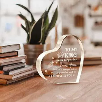 Milcier Heart-Shaped Acrylic Keepsake for Him