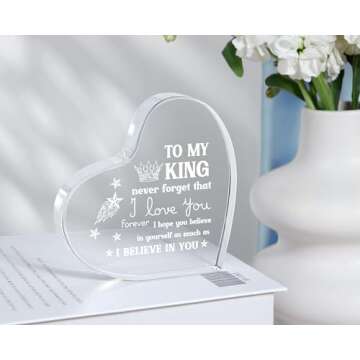 Milcier Heart-Shaped Acrylic Keepsake for Him