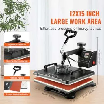 VEVOR 12x15 Heat Press Machine - 8-in-1 Multifunctional