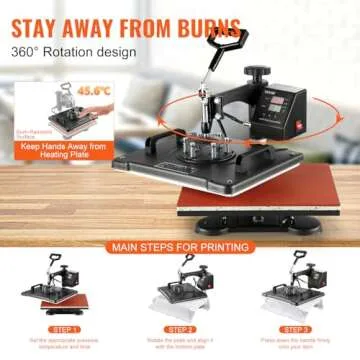 VEVOR 12x15 Heat Press Machine - 8-in-1 Multifunctional