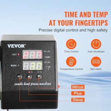 VEVOR 12x15 Heat Press Machine - 8-in-1 Multifunctional
