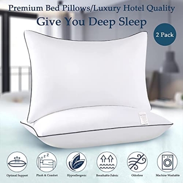 HOOMQING Queen Size Bed Pillows 2 Pack for All Sleepers
