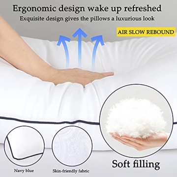 HOOMQING Queen Size Bed Pillows 2 Pack for All Sleepers