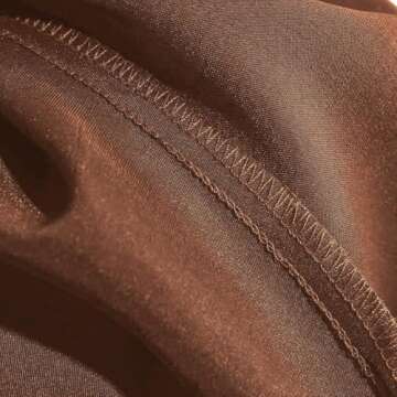 Women's Satin High Waist Ruffle Hidden Elasticized Waistband Casual A Line Midi Skirt (Brown, Large)