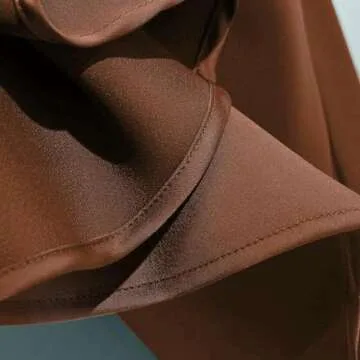 Stylish Women's Satin Midi Skirt with High Waist and Ruffle Features