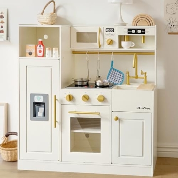 inFUNSAME Kids Play Kitchen Set with Real Lights & Sounds