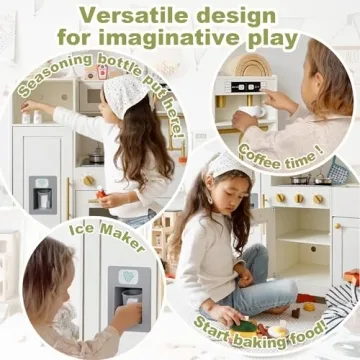 inFUNSAME Kids Play Kitchen Set with Real Lights & Sounds