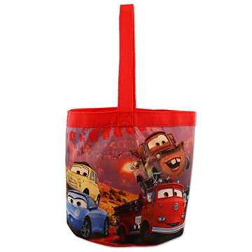 Disney Cars 3 Boys Collapsible Nylon Halloween Bucket Toy Storage Tote Bag (One Size, Red/Multi)