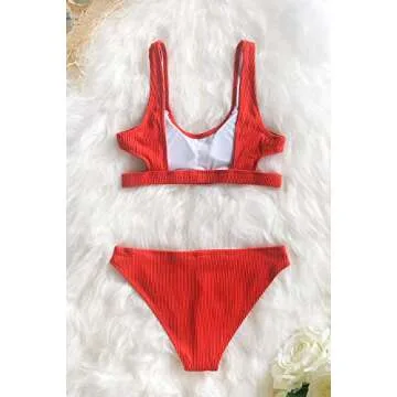 CUPSHE Women's Emerald Velvet Backless Bikini for Summer Fun