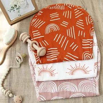 LifeTree Muslin Baby Burp Cloths - Ultra Soft & Absorbent 3 Pack