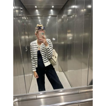Old Money Striped Cardigan for Women - Trendy Fashion Staple