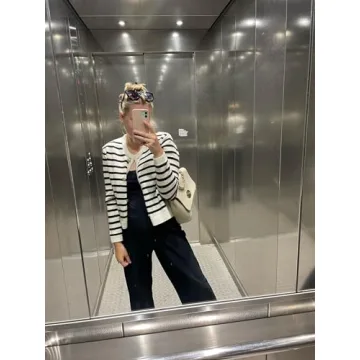 Old Money Striped Cardigan for Women - Trendy Fashion Staple