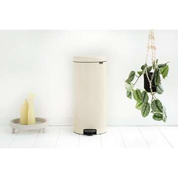 Brabantia Step Trash Can with Plastic Inner Bucket, Almond, 7 Gallon