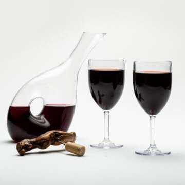 LAURANT Plastic Wine Glasses Set of 6(12 oz) (Unbreakable Wine Glasses with Stem) 100% Tritan & BPA Free (Dishwasher Safe) Reusable, In/Outdoor, Parties, Events, Pool, Hotels, Resorts Made in USA nnn