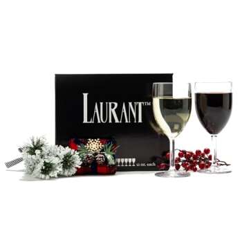 LAURANT Plastic Wine Glasses Set of 6(12 oz) (Unbreakable Wine Glasses with Stem) 100% Tritan & BPA Free (Dishwasher Safe) Reusable, In/Outdoor, Parties, Events, Pool, Hotels, Resorts Made in USA nnn