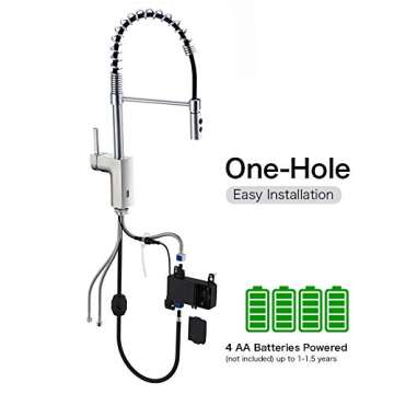 badiJum Touchless Kitchen Faucet, Single Handle, Pull-Out Spray, Brushed Nickel, Lead-Free, Modern Stainless Steel