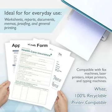 BAZIC 50 SHEETS 8.5" x 11" White Multipurpose Paper, 20 LB (75 gsm), Copy Paper Fax Laser & General Printing, Create Report Document Flyer for School Office, 50 SHEETS