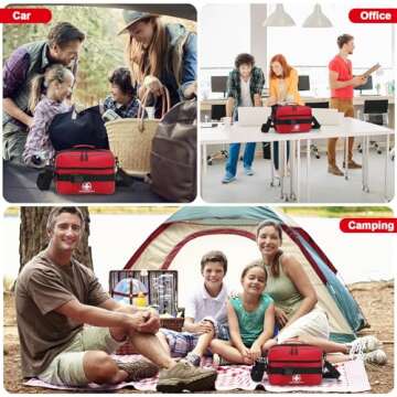 Poygik Premium 420 Piece Large First Aid Kit for Home, Car, Travel, Camping, Truck, Hiking, Sports, Office, Vehicle & Outdoor Emergencies - Emergency Medical Kits, Businesses & Home Medical Supplies