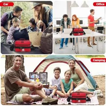 Poygik Premium 420 Piece Large First Aid Kit for Home, Car, Travel, Camping, Truck, Hiking, Sports, Office, Vehicle & Outdoor Emergencies - Emergency Medical Kits, Businesses & Home Medical Supplies