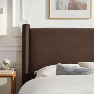 Modway Rael King Platform Bed Frame in Chocolate Brown