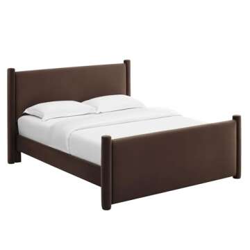 Modway Rael King Platform Bed Frame in Chocolate Brown